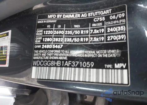 2010 Mercedes-Benz Glk 350 4Matic z USA, uszkodzony, nr VIN WDCGG8HB1AF371059